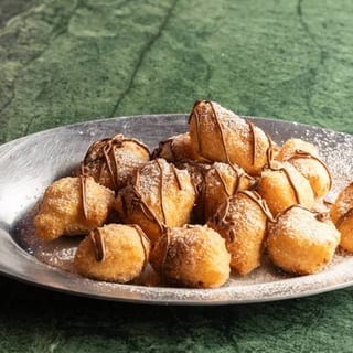 12 Zeppole with Hazelnut Chocolate and Ice Cream