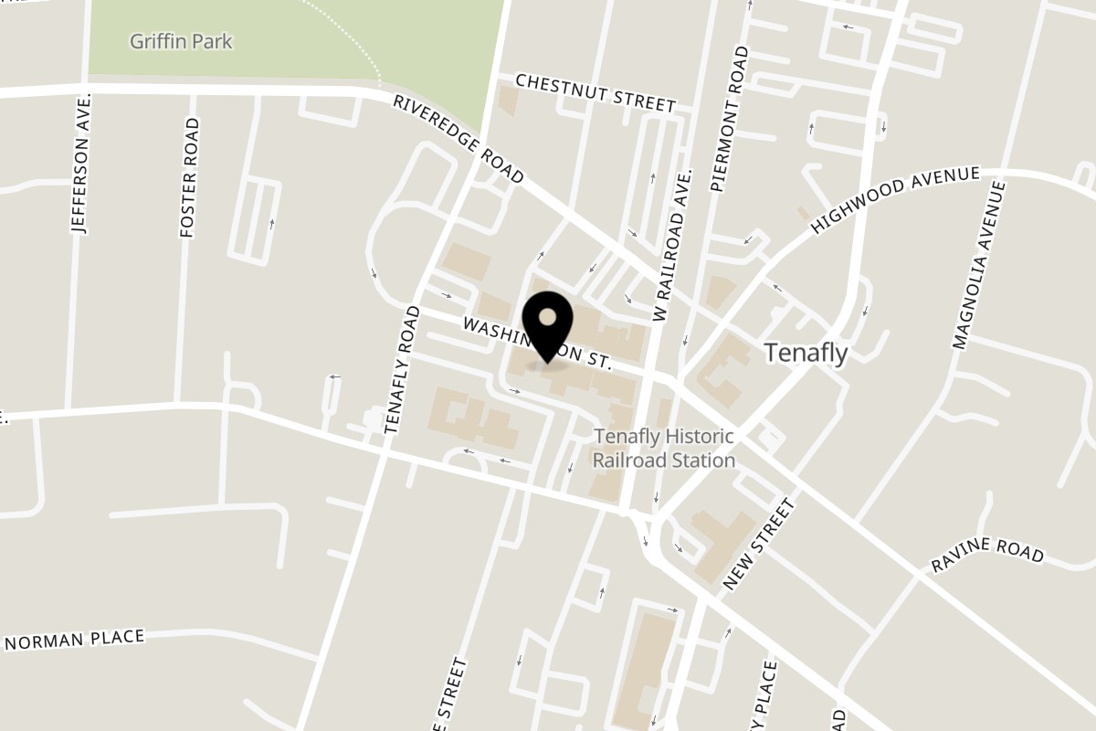 Map showing the location of Pizza Nova on 24 Washington St in Tenafly